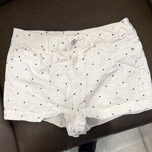Forever 21 Polka Dot White Jean Shorts